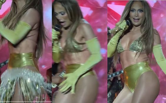 Jennifer Lopez sufre incidente con su falda y se le cae en concierto