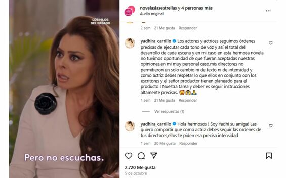 Yadhira Carrillo se defiende de las críticas por “mala actuación”