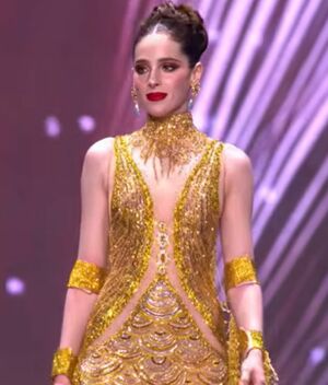 Este fue el look de Fátima Bosch en la categoría 'Vestido de Noche' de Miss Universo (Instagram)