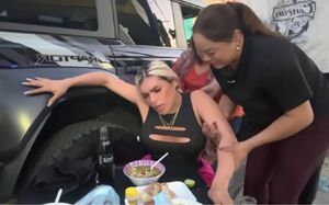 Joel regaña a Wendy Guevara por comer pozole y casi desmayarse (Instagram)