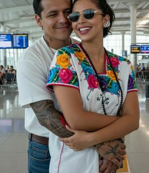 Nodal y Ángela fueron puestos a salvo de acuerdo a varios videos en redes sociales (Foto: Instagram/ Grok)