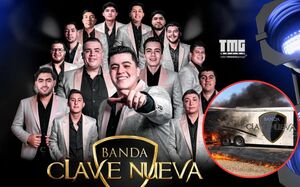Banda Clave Nueva sufre grave accidente y se incendia su autobús
