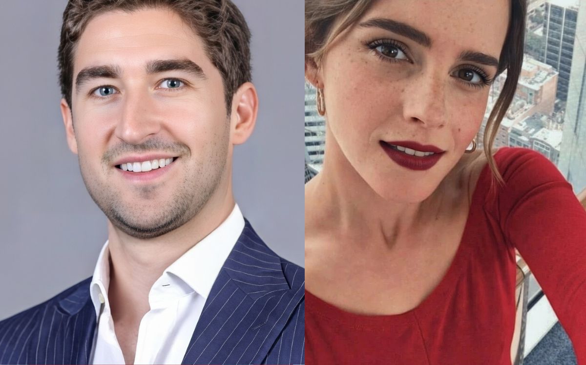 Conoce la historia de amor de Emma Watson y Gonzalo Hevia Baillères (Fotos: Selfie de Emma Watson / LinkedIn de Gonzalo Hevia Baillères)