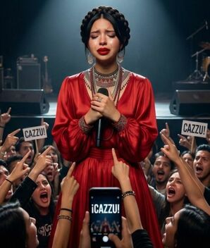 El público  coreaba el nombre de Cazzu en show de Ángela Aguilar (Foto: Gemini)