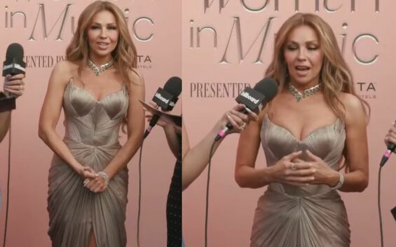 Thalía luce espectacular look en los Billboard Women in Music 2026