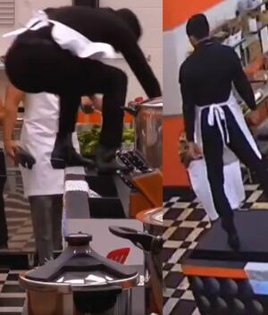 Lancer desata críticas por subirse a la mesa en MasterChef 24/7 (Foto: YouTube)
