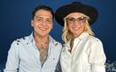 Adela Micha y Christian Nodal se saludan en la Feria de San Marcos (Foto: Instagram)