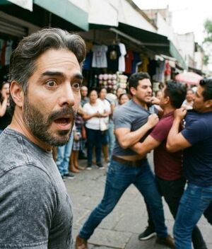 Hombres se pelean durante presentación del disco de Omar Chaparro (Foto: Gemini IA)