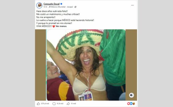 Consuelo Duval comparte polémica foto que le causó un divorcio