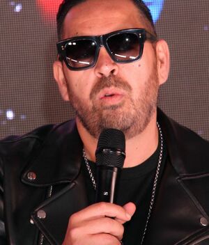 Jorge D'Alessio se cae del escenario en Pachuca (Foto: Mezcalent)